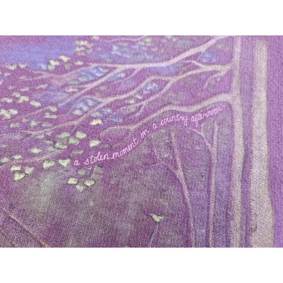 Vintage Northern Reflections Sweatshirt Spring Trail Scene Medium Purple - Picture 5 of 8